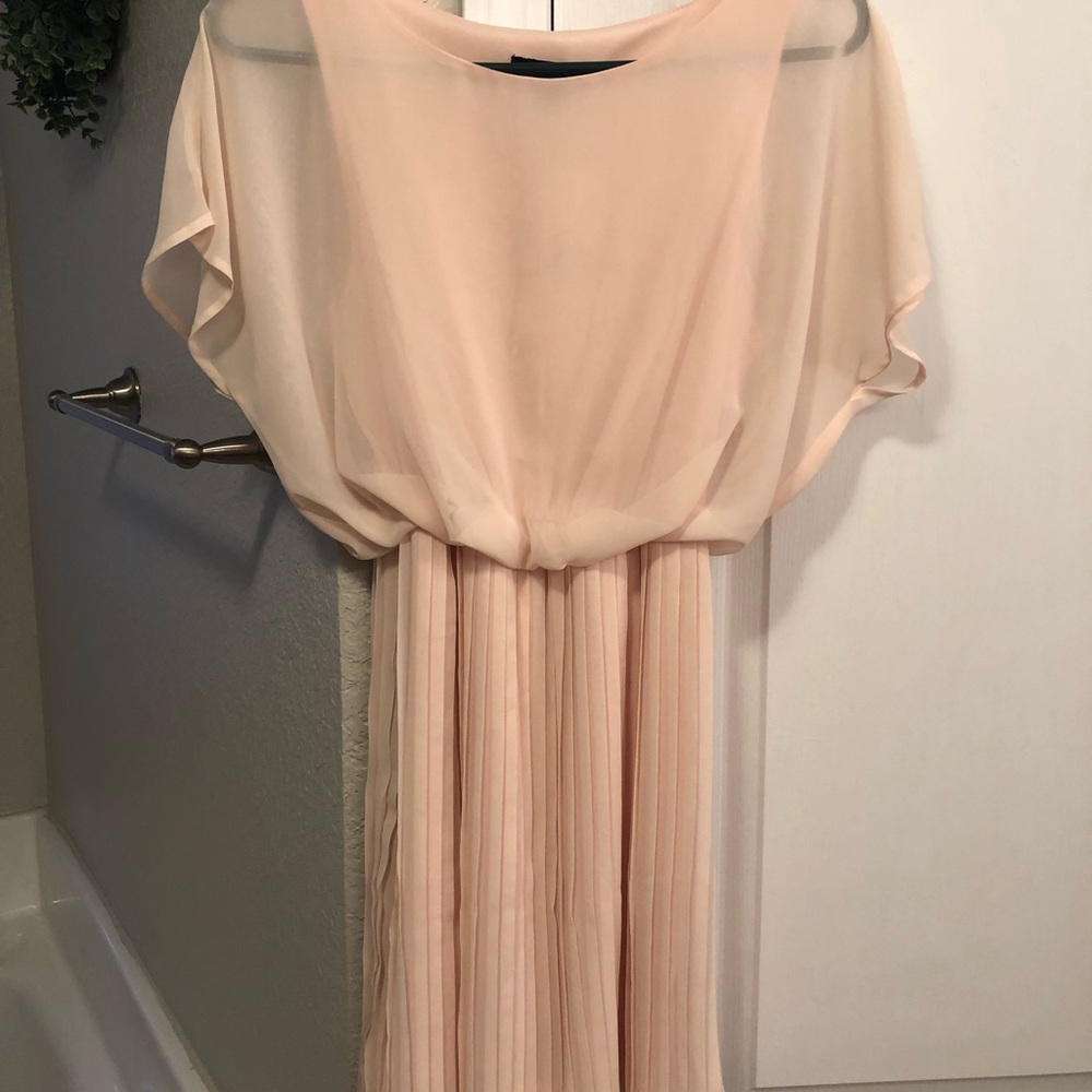 Beautiful Blush Dress with Accordion Pleating